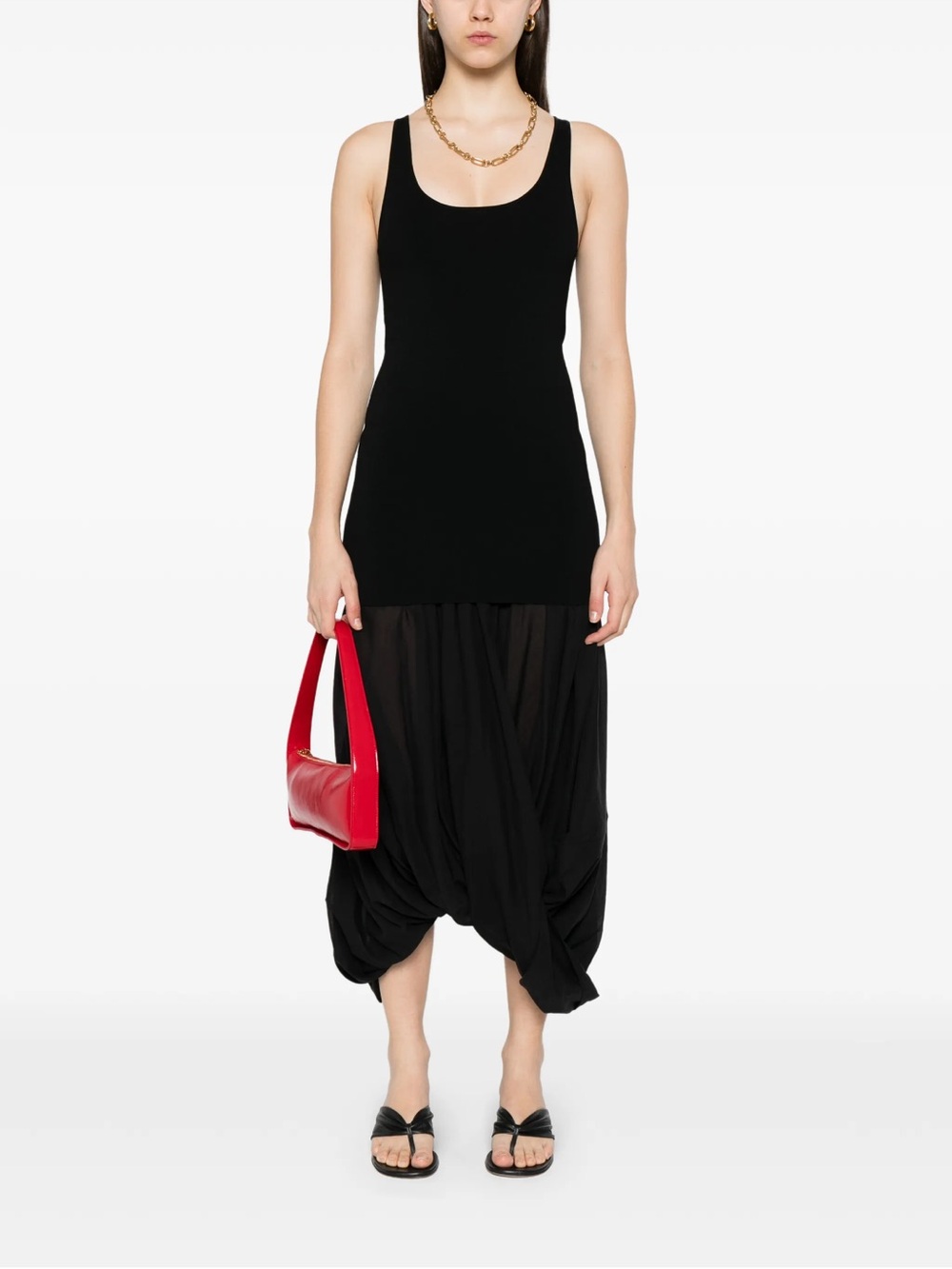 Toteme Black Sleeveless Tank & Draped Cocoon Dress